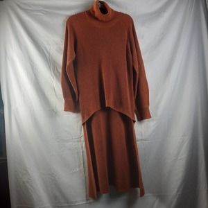NWOT Shein Rusty Brown High liw Fall Turtleneck long sleeve Sweater Large